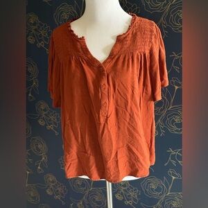 Maurices Large Burnt Orange Blouse